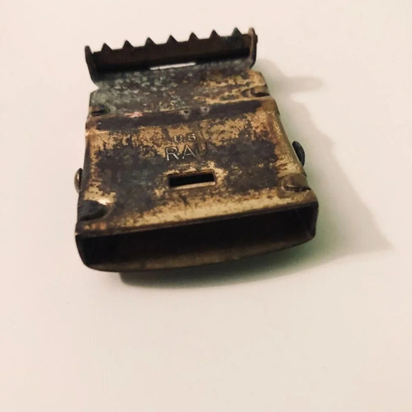 Vintage Lot of 2 US Brass Web Belt Buckle Made  in USA RAU - Picture 8 of 14